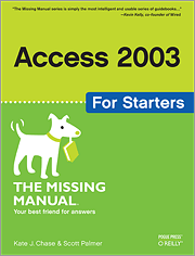 Book cover of Access 2003 for Starters: The Missing Manual