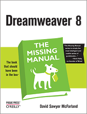 Book cover of Dreamweaver 8: The Missing Manual