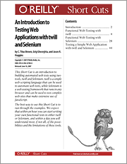 Book cover of An Introduction to Testing Web Applications with twill and Selenium