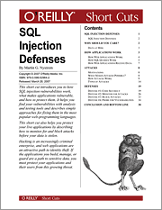 Book cover of SQL Injection Defenses