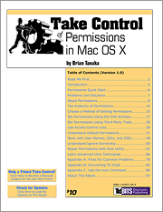 Book cover of Take Control of Permissions in Mac OS X