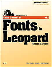 Book cover of Take Control of Fonts in Leopard
